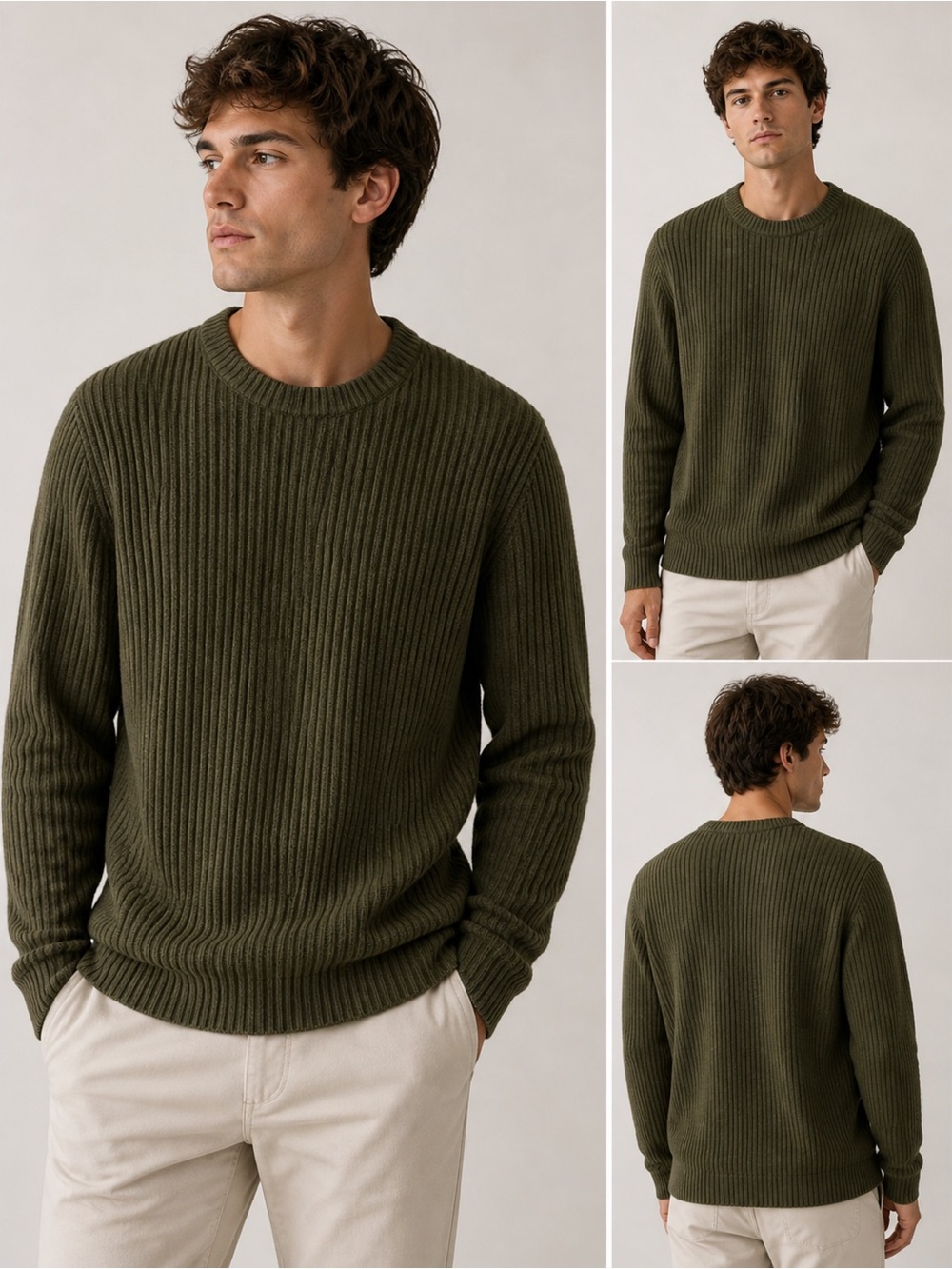Rue21 Olive Ribbed Crewneck Sweater